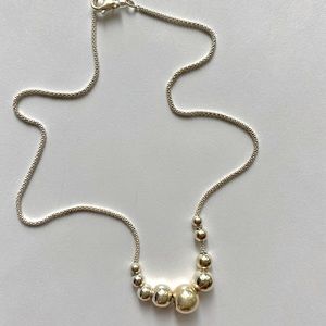 Elegant Sterling Silver Necklace with Ball Accents